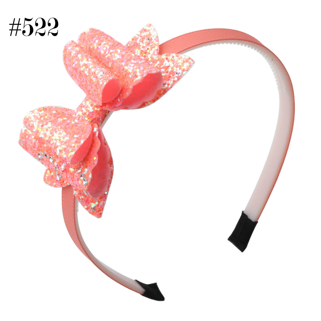 bright pink double bowknot hair band glitter bow headband
