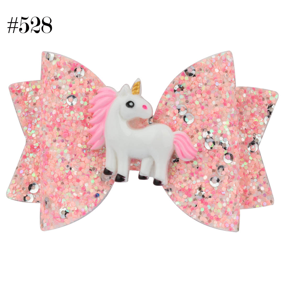 unicorn girls fashion flower glitter hair bows