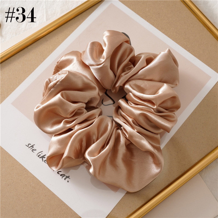 6-6.5'' large satin Women hair scrunchies French grace Smooth