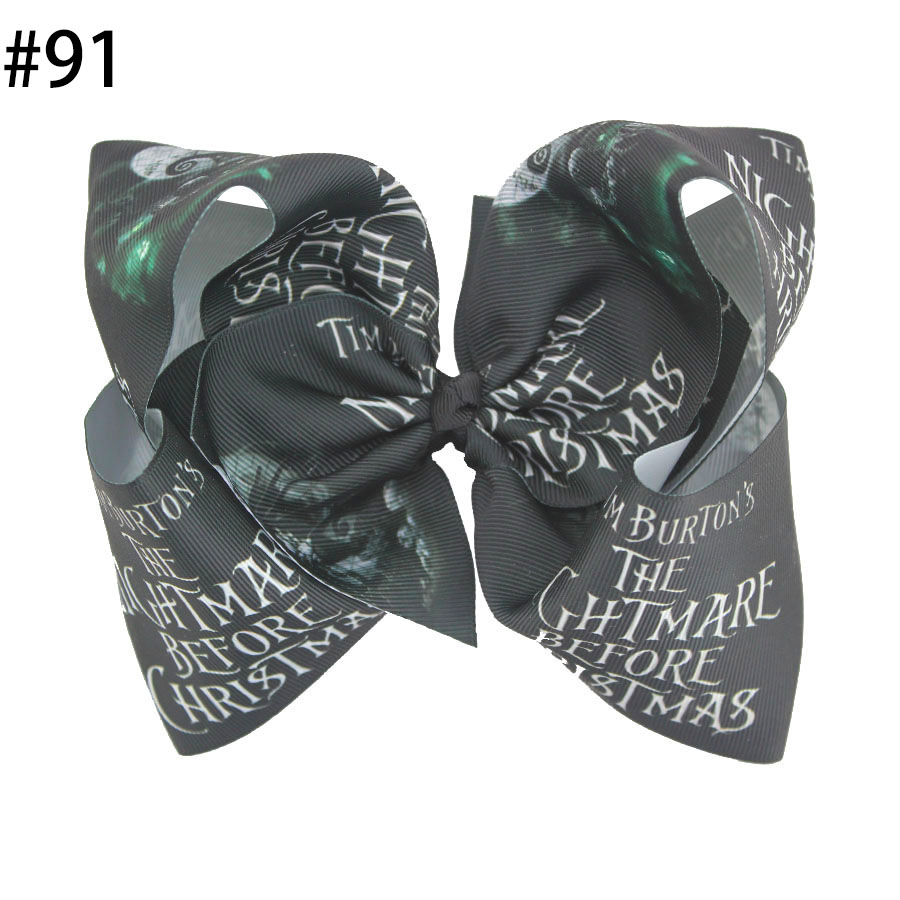 8'' nightmare before christmas Hair Bows With Clips