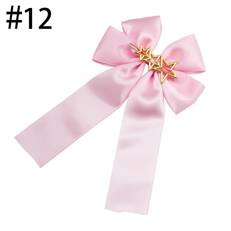 4'' metal and stain ribbon girl hair Bows