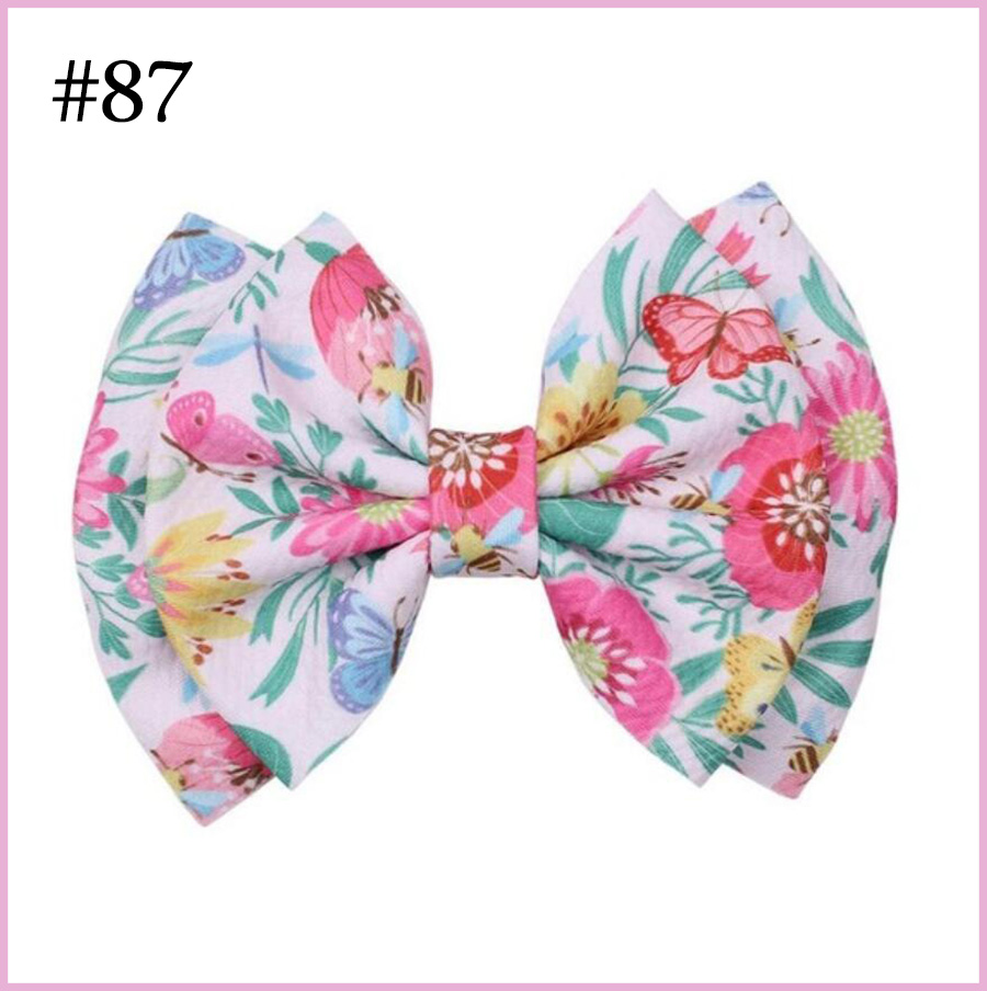 6'' Double Layer Hair Clips liverpool fabric unicorn Hair Bows