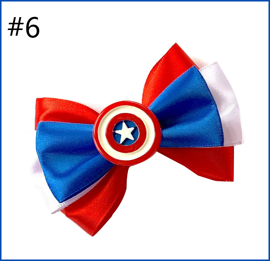 4.5-5.5\'\' Captain America Bow Avengers Hair Bows Iron Man Bow S