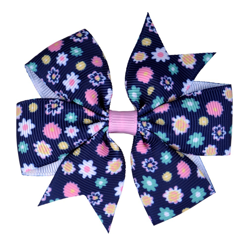 3'' spring flower hair clips Bow Knot pinwheel flower Hair