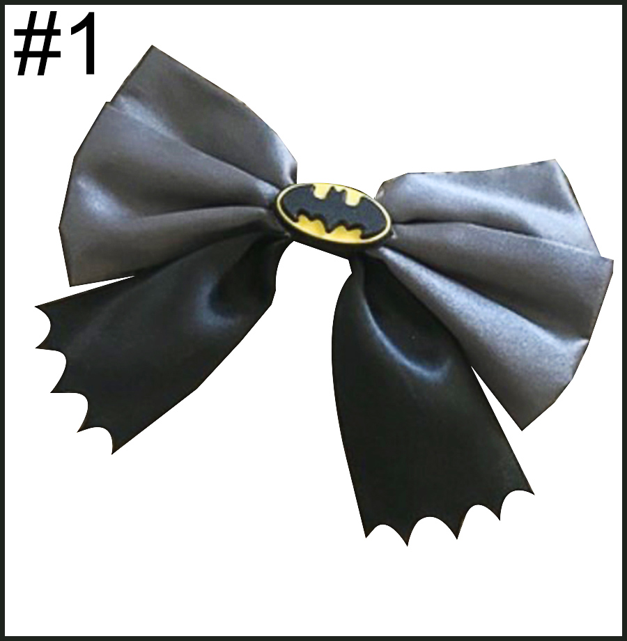 4.5-5.5'' batman inspired hair bow stacked batgirl hair bow