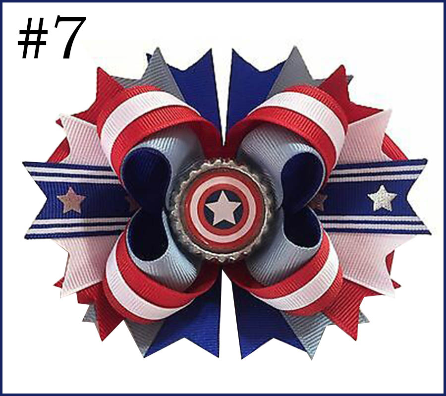 4.5-5.5\'\' Captain America Bow Avengers Hair Bows Iron Man Bow