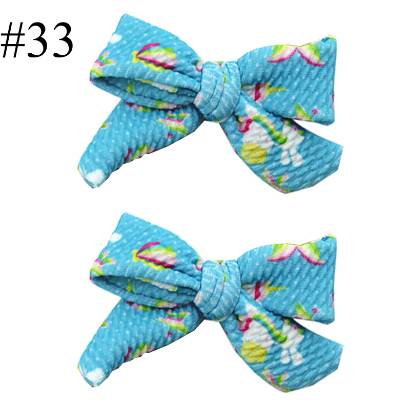 3\'\' liverpool fabric unicorn Hair Bows Barrette For baby Girls