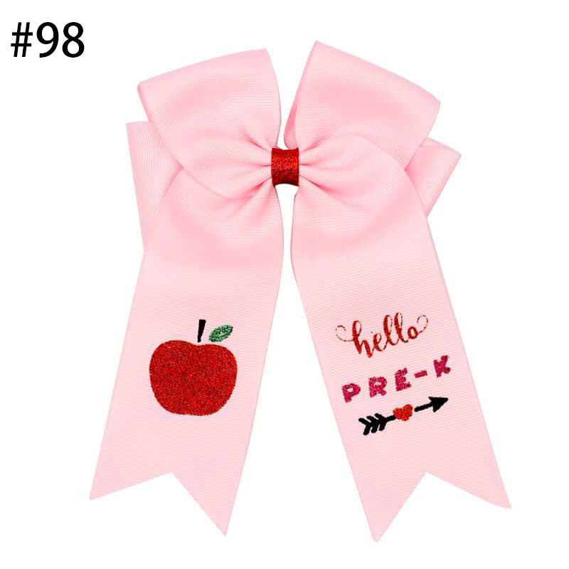 Back to School Cheer Bow with Clip Resin Cars Dot Ribbon Hair Cl