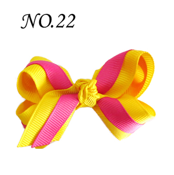 2.75'' boutique double abc girl hair Bows Accessories With Clip0