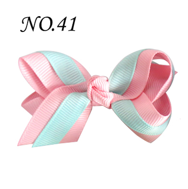 2.75'' boutique double abc girl hair Bows Accessories With Clip0