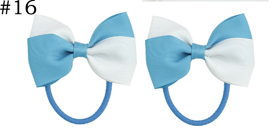 3'' mini pigtail elastic hair bows baby girl hair bows with hai