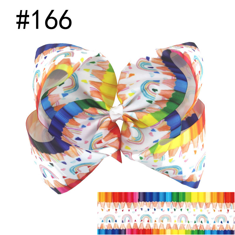 8\'\' big back to school hair bows boutique Handmade holiday ha
