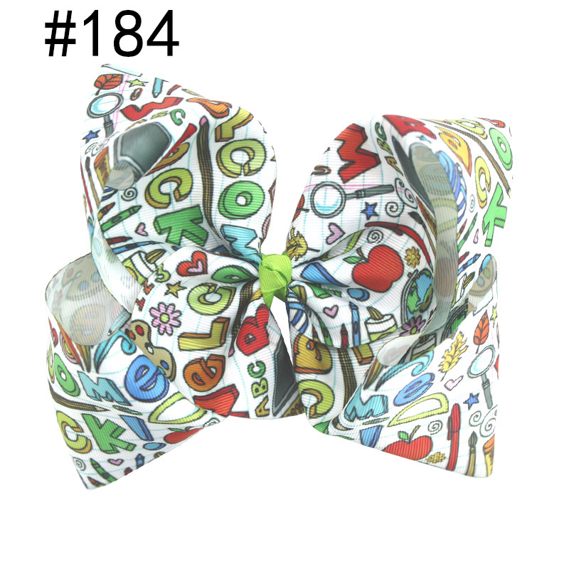 8\'\' big back to school hair bows boutique Handmade holiday