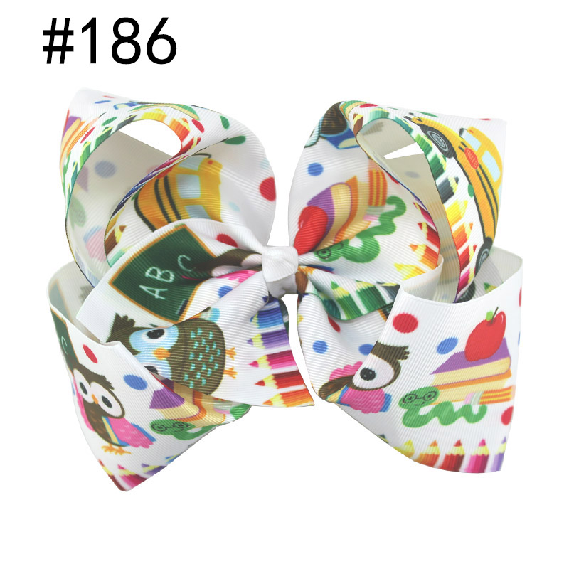 8\'\' big back to school hair bows boutique Handmade holiday