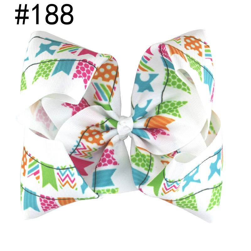 8'' big back to school hair bows boutique Handmade holiday