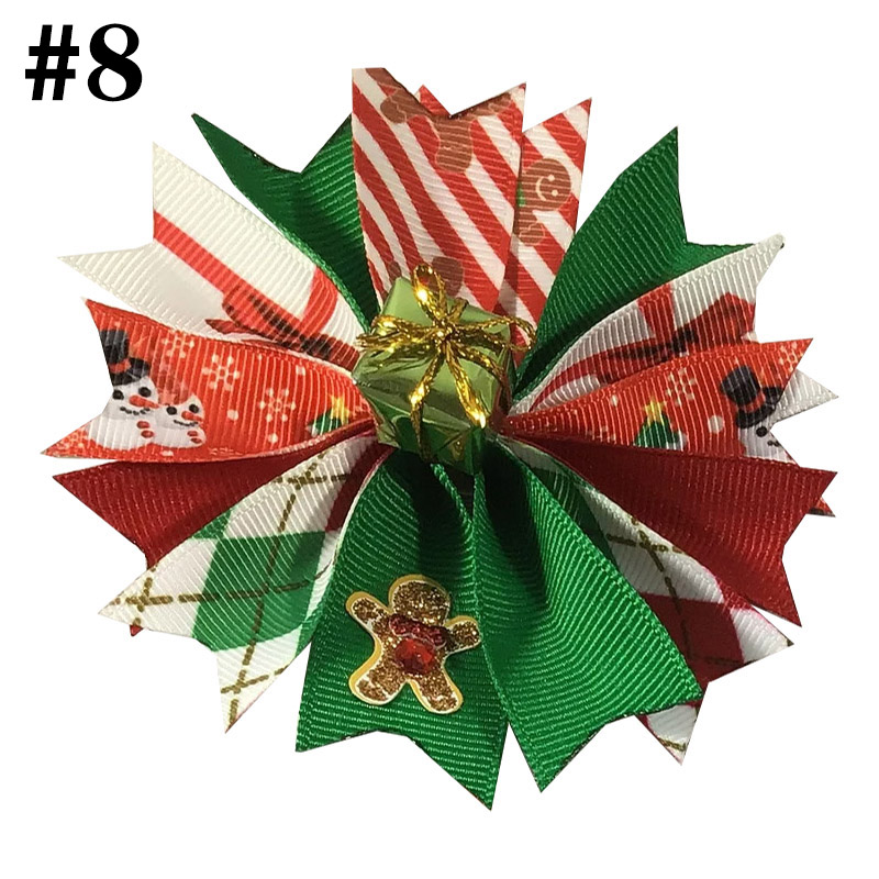4'' spike hair bows for christmas with hair