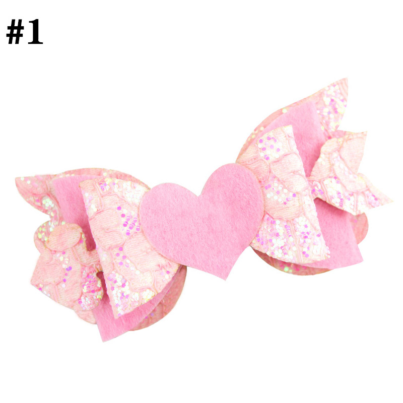 3-3.5‘’cupid wings and arrow bows for valentine hair bows glitt