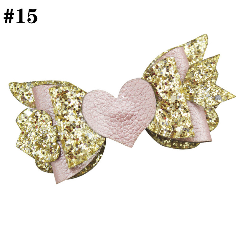3-3.5‘’cupid wings and arrow bows for valentine hair bows glitte