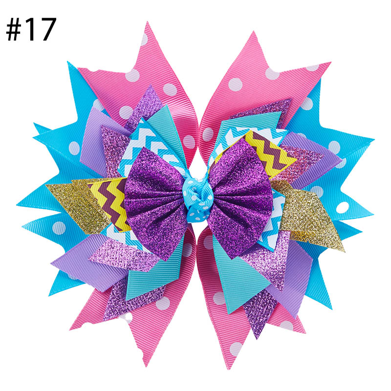 5‘’Big Glitter Inspired Hair Bows Purple Red Black Leopard Hair