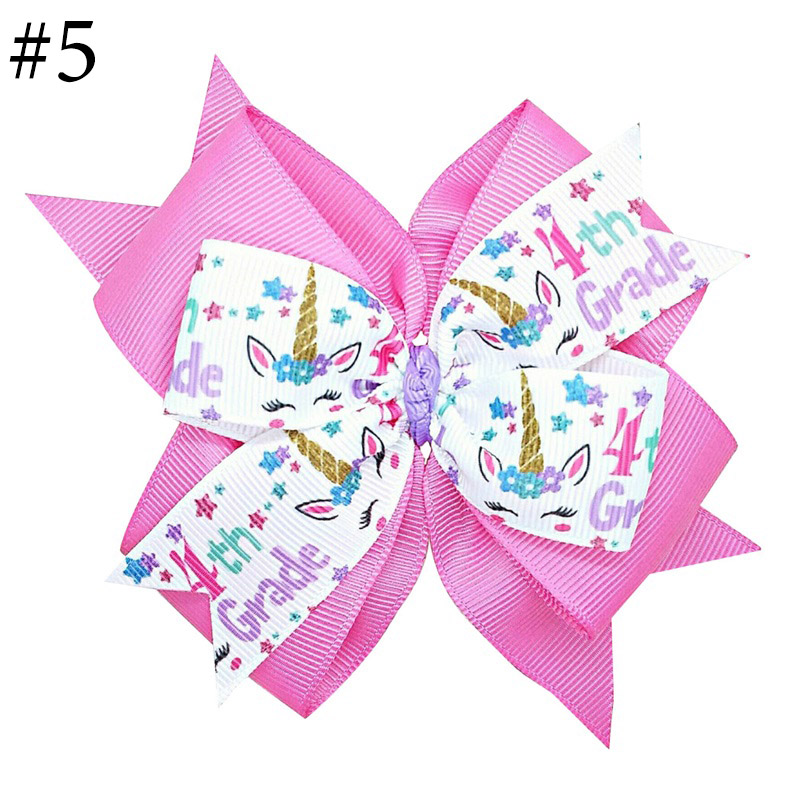 4inch back to school hair bows with hair clips