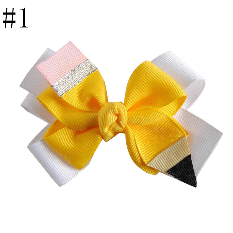 3.5\'\' layered pencil girl hair Bows Accessories With Clip back