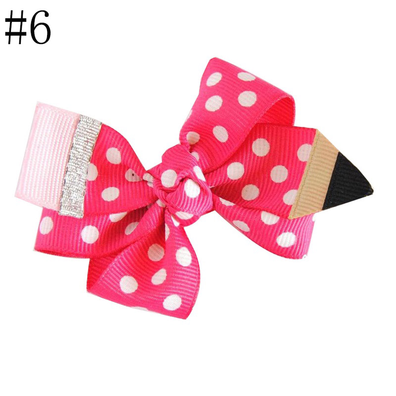 3'' mini pencil girl hair Bows Accessories With Clip back to sc
