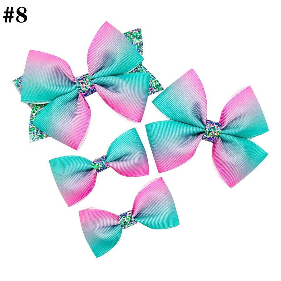 Glitter Ribbon Bows For Girls Hair Clips Summer