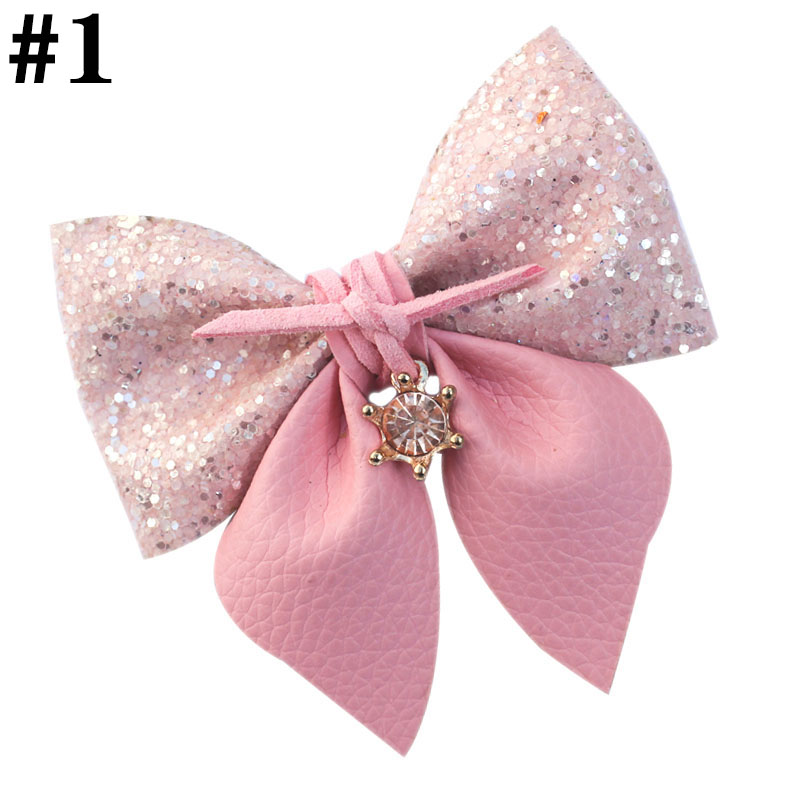 3'' sailor bow glitter hair bow for girls