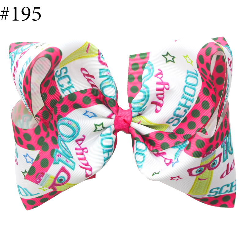 8 Inch Large Back To School Hair Bows