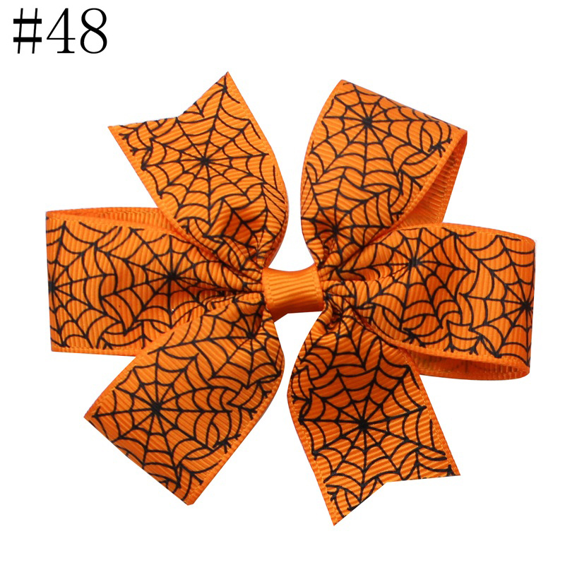 3'' halloween pinwheel hair bows thanksgiving hair clip