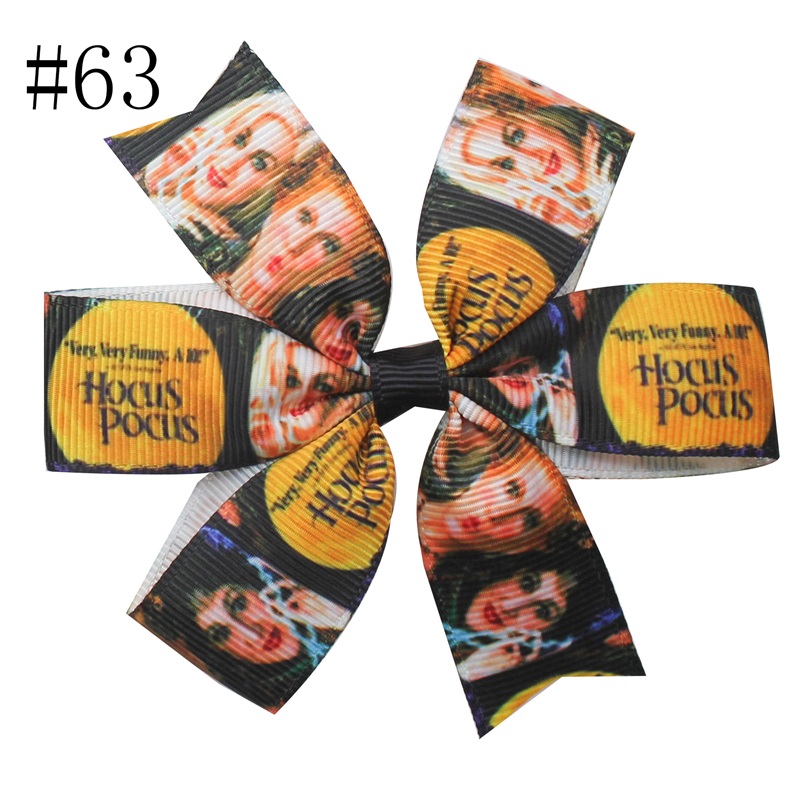 3'' halloween pinwheel hair bows thanksgiving hair clip