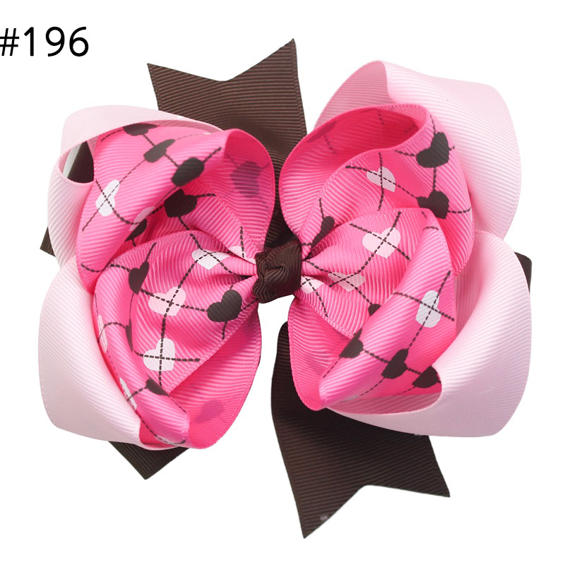 5inch valentine hair Bow clip Triple Layer hairbow