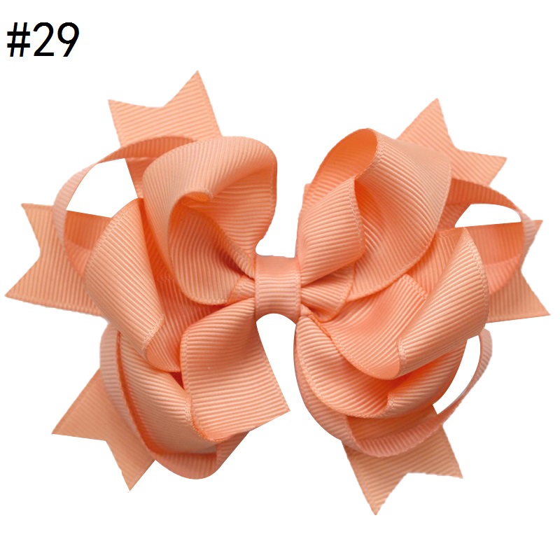 3.5\'\' loopy solid hair bow grosgrain ribbon bows