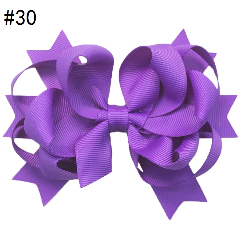 3.5\'\' loopy solid hair bow grosgrain ribbon bows