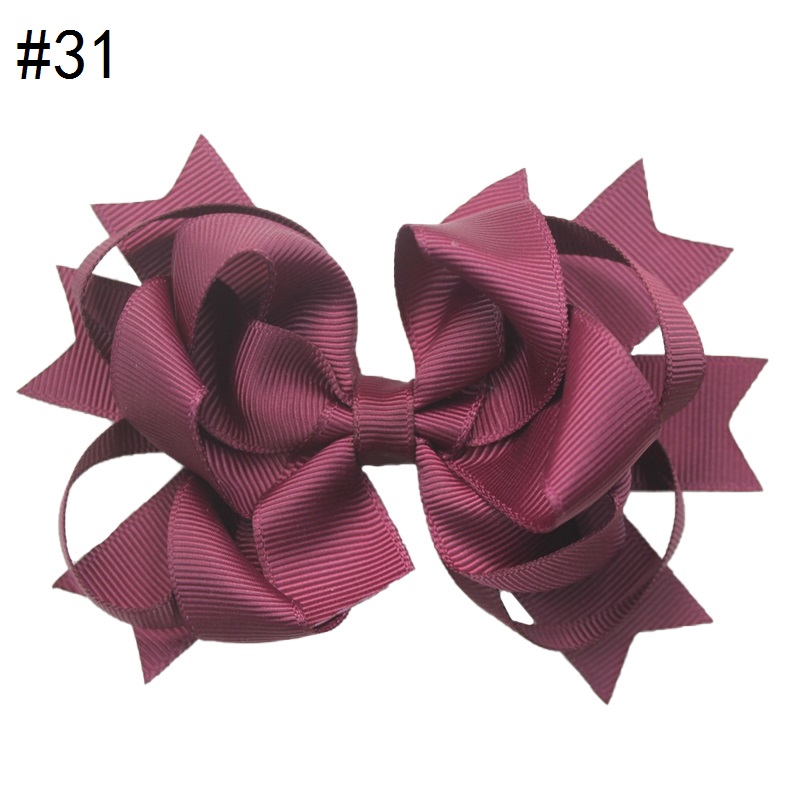 3.5'' loopy solid hair bow grosgrain ribbon bows