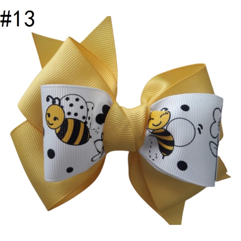 Honey Bumble Bee hair Bow, Yellow Bee bows for Toddler Baby