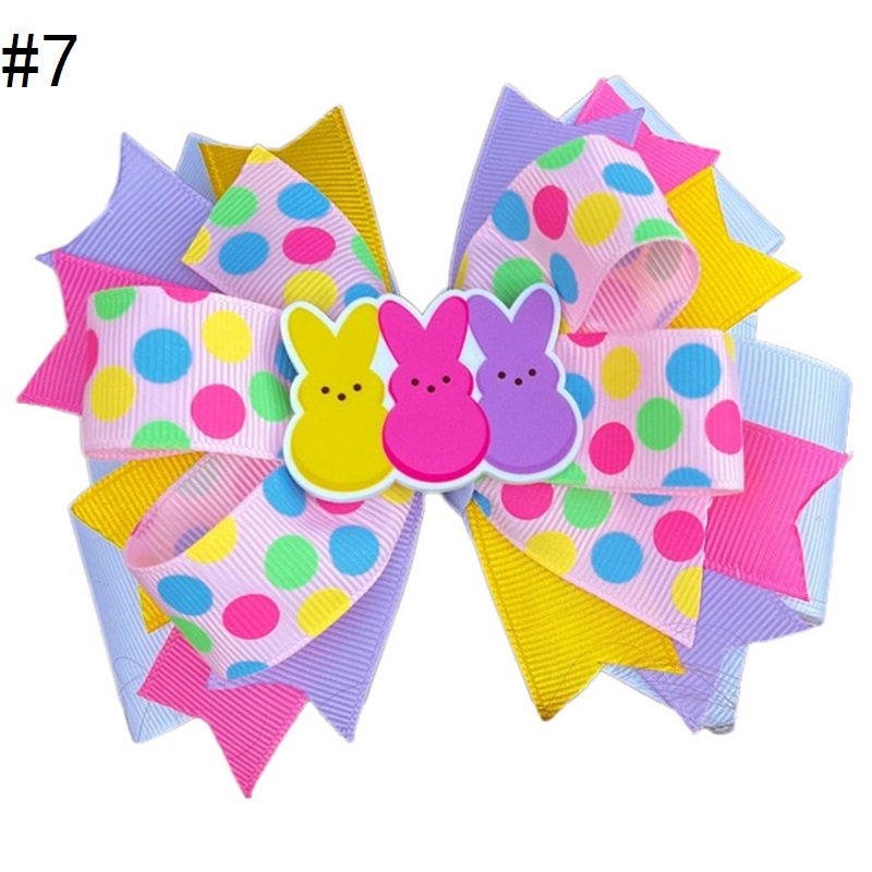newest easter egg hair bows bunny clips for spring