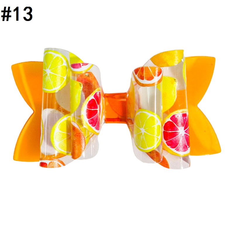 3.5'' Plastic Print Fruit Jelly Hair Bows