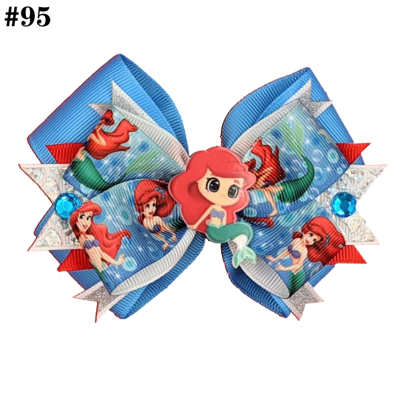 4inch Layered Hair Bows Character Clips