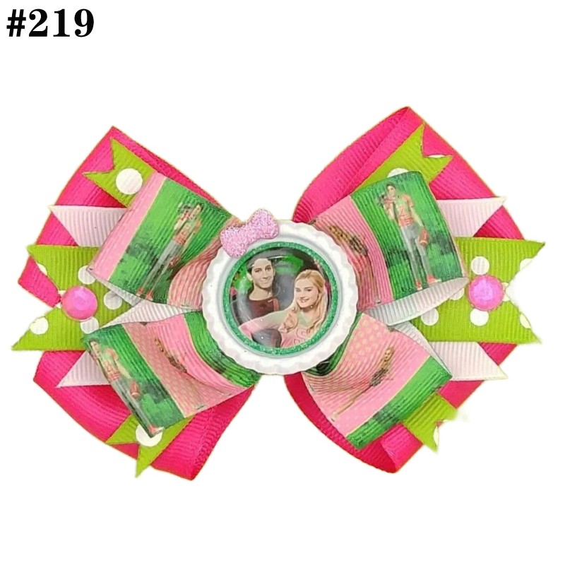4inch layered hair bows character clips