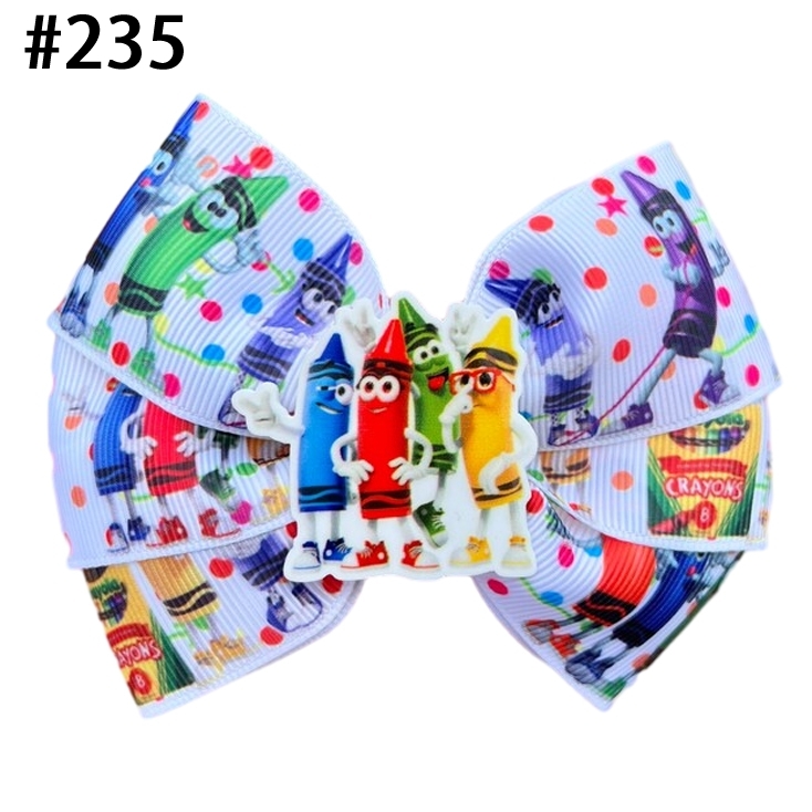 4\'\' Back To School Hair Bows Pencil