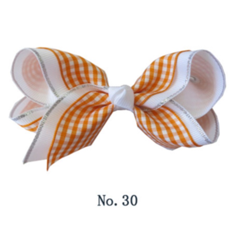4inch4 Layered Christmas Plaid Hair Bows Gingham Bows For Toddle