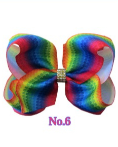 4.5 ''Good Girl Boutique hair bow Rainbow ABC Hair Bows Clip for