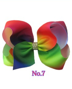 4.5 \'\'Good Girl Boutique hair bow Rainbow ABC Hair Bows Clip for