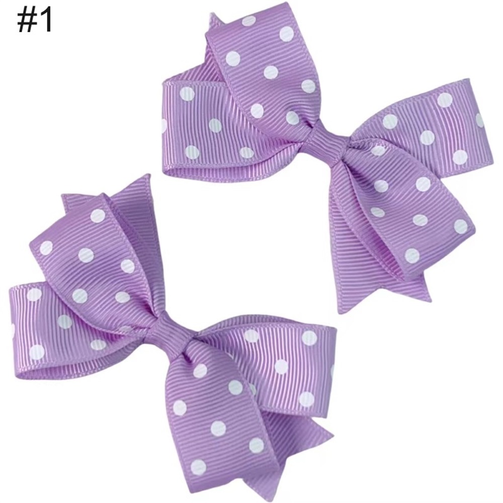 3inch pigtail polka dot hair clips for girl toddle hair