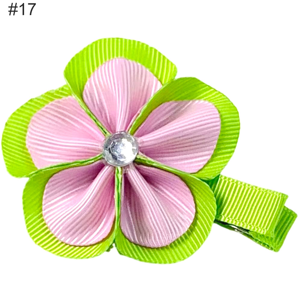 2'' double flower hair cip for girl toddle accessories sprong