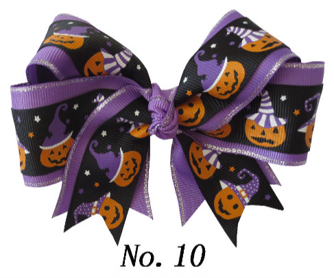 4.5inch Halloween Double Cheer Hair Bows For Girls Kids Hair Acc