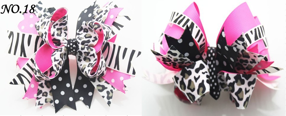 6\"big layered boutique bows animal print bows