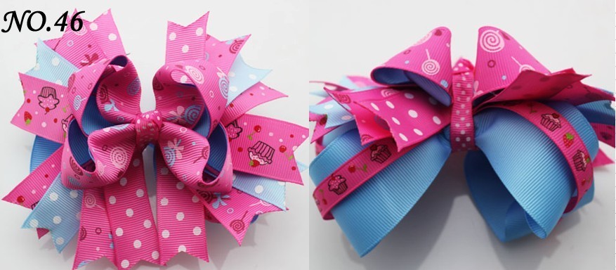 6\"big layered boutique bows animal print bows