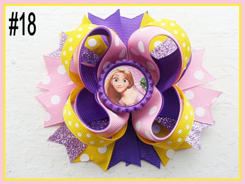 4.5-5.5‘’Princess Rapunzel Stacked Hair Bows clips